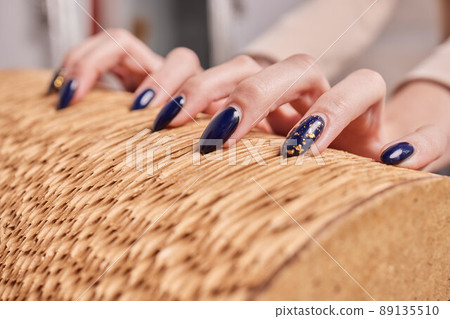 Close-up of sisal rope on white background. Top view, selective focus. 89135510