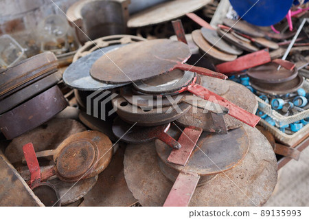 Industrial background from part of valves for power, oil or gas industry. 89135993