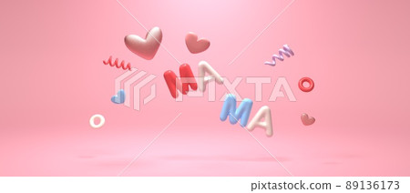 Mothers day theme with pink hearts Mothers day theme with pink hearts 89136173