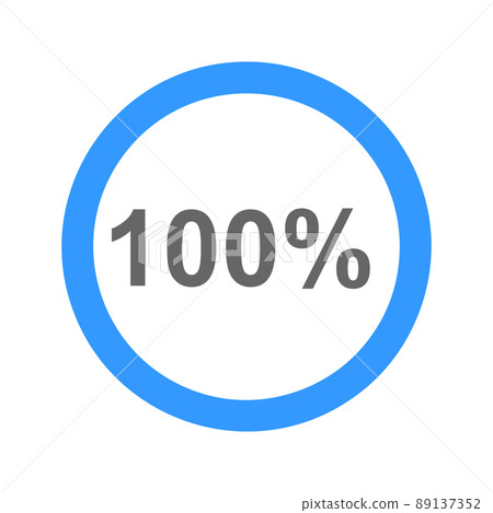 100 percent filled round bar. Full loading or charging symbol. Progress, waiting, transfer, buffering or downloading icon. Infographic element for website or mobile app interface 100 percent filled round bar. Full loading or charging symbol. Progress, waiting, transfer, buffering or downloading icon. Infographic element for website or mobile app interface 89137352