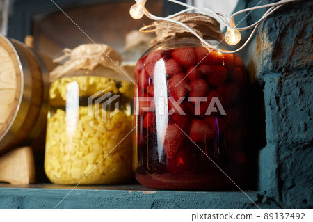 Alcoholic drink, tincture using a snake. Alcoholic drink infused with snake venom. Homemade alcohol with the addition of snake and herbs. 89137492