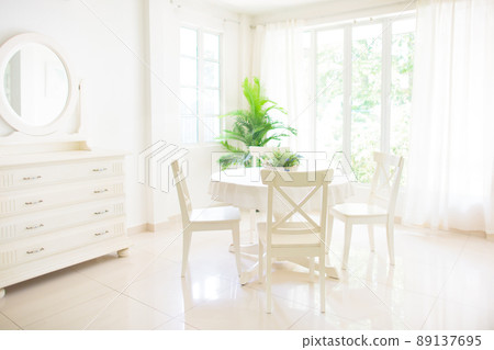 Home interior. Dinning room. Table and chairs. Home interior. Dinning room. Table and chairs. 89137695