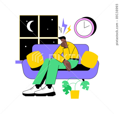 Sleep behavior disorder abstract concept vector illustration. Sleep disorder diagnostics, sleeping behavior, REM problem, disturbance treatment, rapid eye movement, symptom abstract metaphor. Sleep behavior disorder abstract concept vector illustration. Sleep disorder diagnostics, sleeping behavior, REM problem, disturbance treatment, rapid eye movement, symptom abstract metaphor. 89138993