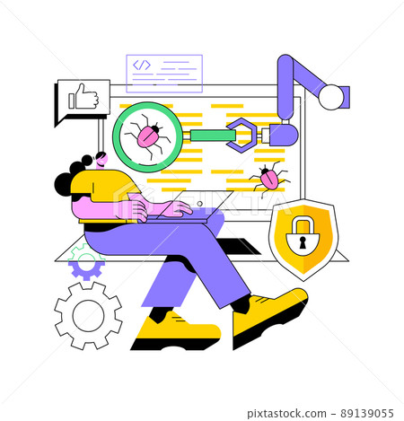 Automation testing abstract concept vector illustration. Software testing solution, development process automation, website developer, optimization online service, site menu bar abstract metaphor. 89139055