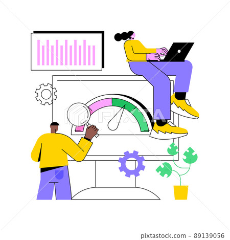 Benchmark testing abstract concept vector illustration. Benchmarking software, product performance indicator, load testing, performance characteristics, competitive products test abstract metaphor. 89139056