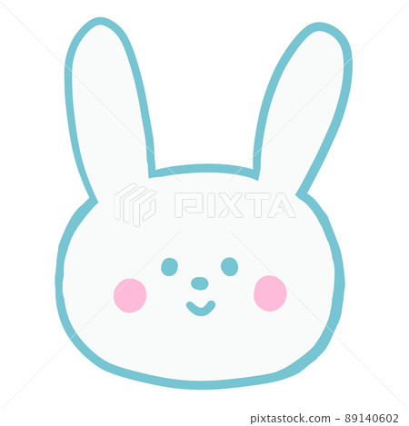 可愛的兔子臉手繪 89140602