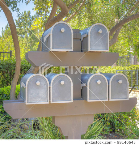 Square Mailboxes rack at Ladera Ranch in Southern California Square Mailboxes rack at Ladera Ranch in Southern California 89140643