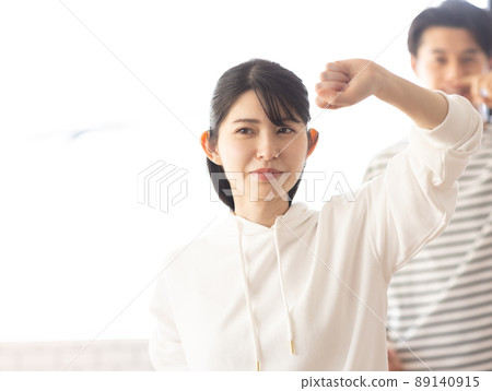 A woman attending a karate class 89140915
