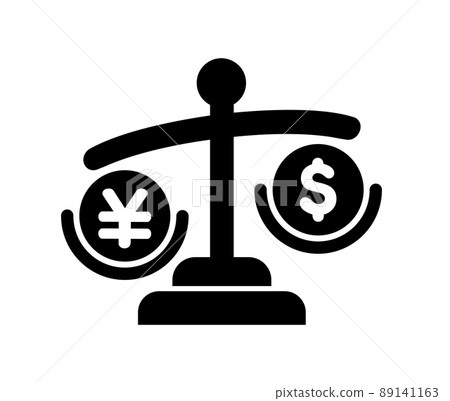 Dollar Yen Exchange Rate (Yen Depreciation Dollar Appreciation) Vector Icon 89141163