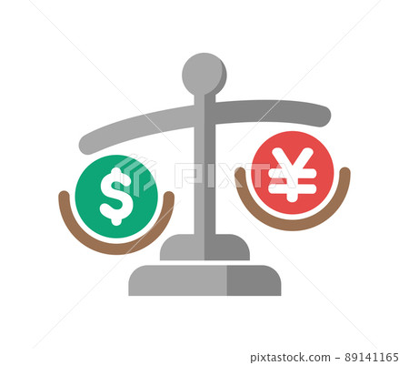 Dollar Yen Exchange Rate (Yen Depreciation Dollar Appreciation) Vector Icon 89141165