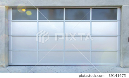 Panorama SIlver modern garage door exterior at Oceanside, California Panorama SIlver modern garage door exterior at Oceanside, California 89141675