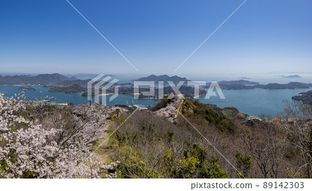 春季從石前嶽山頂眺望的景色(愛媛縣磐城島) 春季從石前嶽山頂眺望的景色(愛媛縣磐城島) 89142303