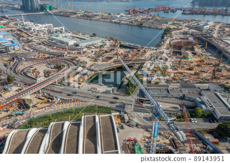 New highway under construction in Central Kowloon Route 24 April 2022 89143951