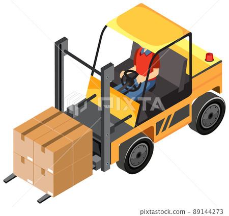 Forklift truck with delivery and logistic concept Forklift truck with delivery and logistic concept 89144273