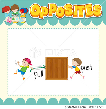 Education word card of English opposites word 89144728