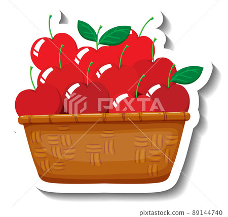 Red apples in a basket on white background Red apples in a basket on white background 89144740
