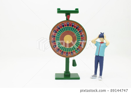 a gambling lucky wheel at the white background 89144747