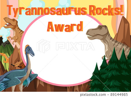 Certificate template with dinosaur Certificate template with dinosaur 89144985