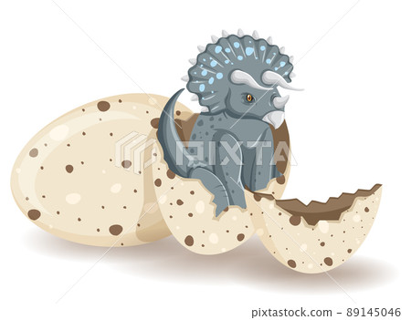 Triceratops hatching from egg 89145046