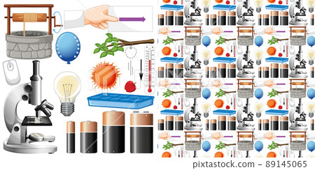 Seamless background with science equipments 89145065