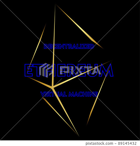 abstract logo of ethereum as a virtual machine on a dark background 89145432
