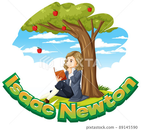 Isaac Newton sitting under apple tree Isaac Newton sitting under apple tree 89145590