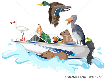 Many animals on the boat 89145770