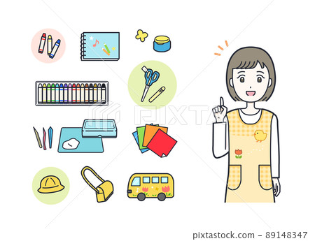 Illustration material set of nursery teacher / kindergarten teacher and infant teaching materials Illustration material set of nursery teacher / kindergarten teacher and infant teaching materials 89148347