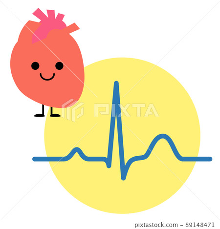 Cute internal organs, healthy heart and electrocardiogram Cute internal organs, healthy heart and electrocardiogram 89148471