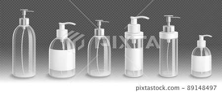 Transparent pump bottles for liquid soap or lotion 89148497