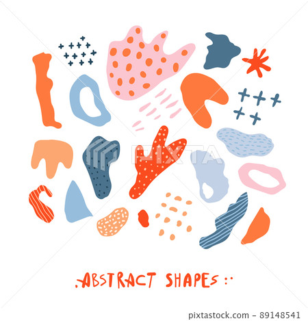 Abstract collection of isolated elements. Smooth shapes vector illustration. Abstract collection of isolated elements. Smooth shapes vector illustration. 89148541