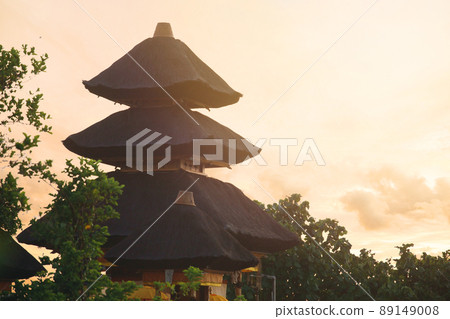 Uluwatu Temple at golden sunset. Bali. Indonesia 89149008