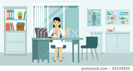 Medicine concept with doctor in flat style 89149930