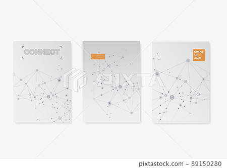 Abstract molecules cover template. Graphic convergence connect. Vector design element shapes. Vector physics background. Technology modern research 89150280