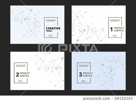 Abstract molecules cover template. Vector design element shapes. Vector physics background. Technology modern group research 89150283