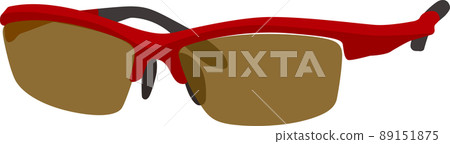 Illustration of diagonal red sports sunglasses Illustration of diagonal red sports sunglasses 89151875