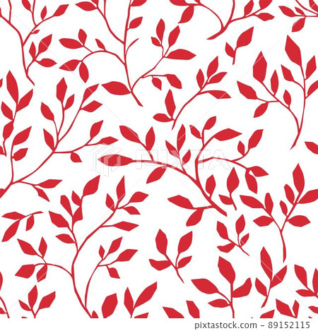 Simple flower branches with leaves seamless print Simple flower branches with leaves seamless print 89152115