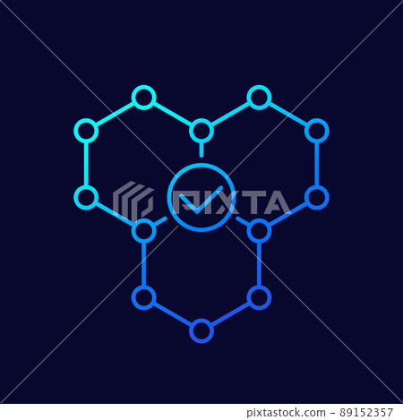 polymer linear icon with a molecule polymer linear icon with a molecule 89152357