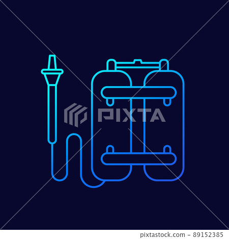 pesticide sprayer line icon on dark 89152385