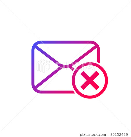 Delete email, mail vector icon Delete email, mail vector icon 89152429
