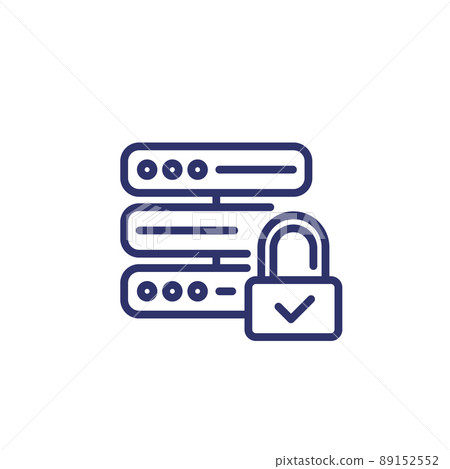 Secure server or hosting line icon 89152552