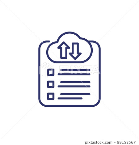 upload files line icon on white upload files line icon on white 89152567