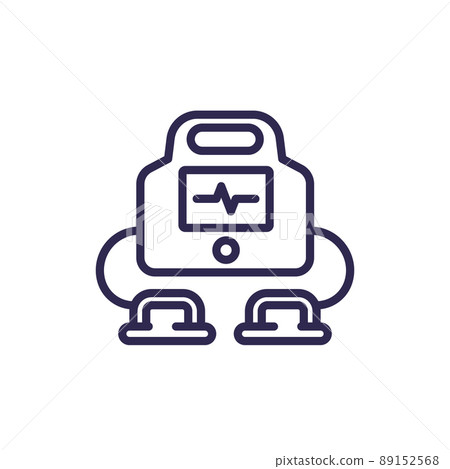 Defibrillator or cpr device line icon, vector Defibrillator or cpr device line icon, vector 89152568