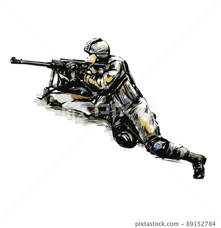 Sketch of soldier at battlefield Sketch of soldier at battlefield 89152784