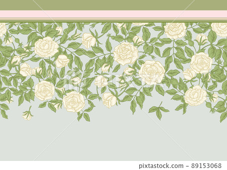 Roses flowers on branches. Millefleurs trendy floral design 89153068