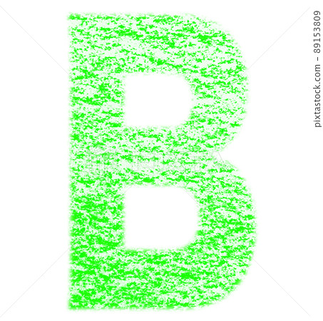 用蠟筆繪製的字母 B 大寫綠色 背景白色 高分辨率通行證 其他顏色可選 89153809