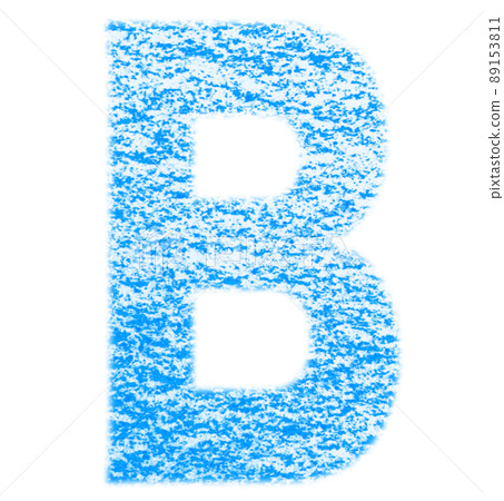 用蠟筆繪製的字母 B 大寫藍色 背景白色 高分辨率通行證 其他顏色可選 89153811