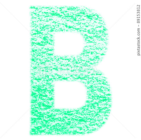 用蠟筆繪製的字母 B 大寫藍綠色背景 白色高分辨率通行證 其他顏色可選 89153812