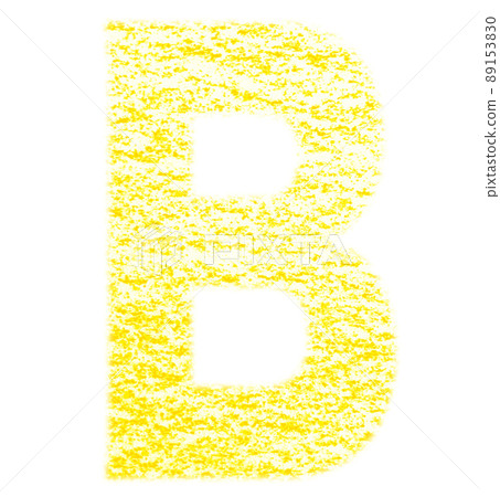 用蠟筆繪製的字母 B 大寫 黃色背景 白色 高分辨率通行證 其他顏色可選 89153830