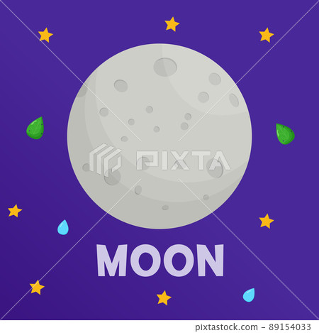 Moon. Type of planets in the solar system. Space. Flat vector illustration Moon. Type of planets in the solar system. Space. Flat vector illustration 89154033